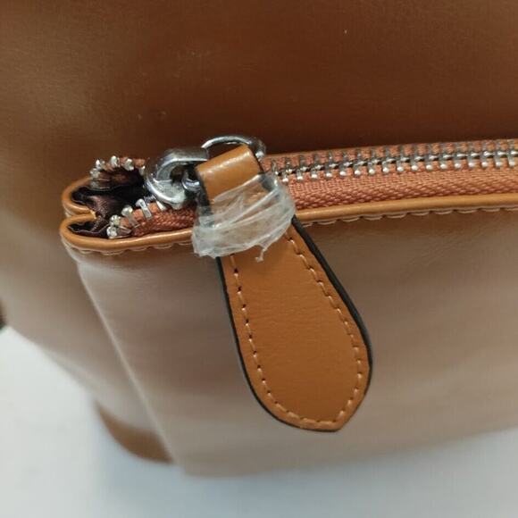 HESHE Backpack Cowhide and Manmade Leather Convertible Purse Brown